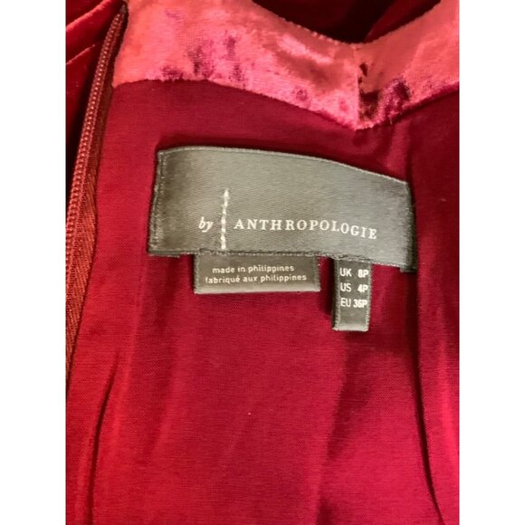 by Anthropologie Raspberry Pink Velvet Gathered A-Line Skirt, Size 4P, NWT! - Picture 7 of 7